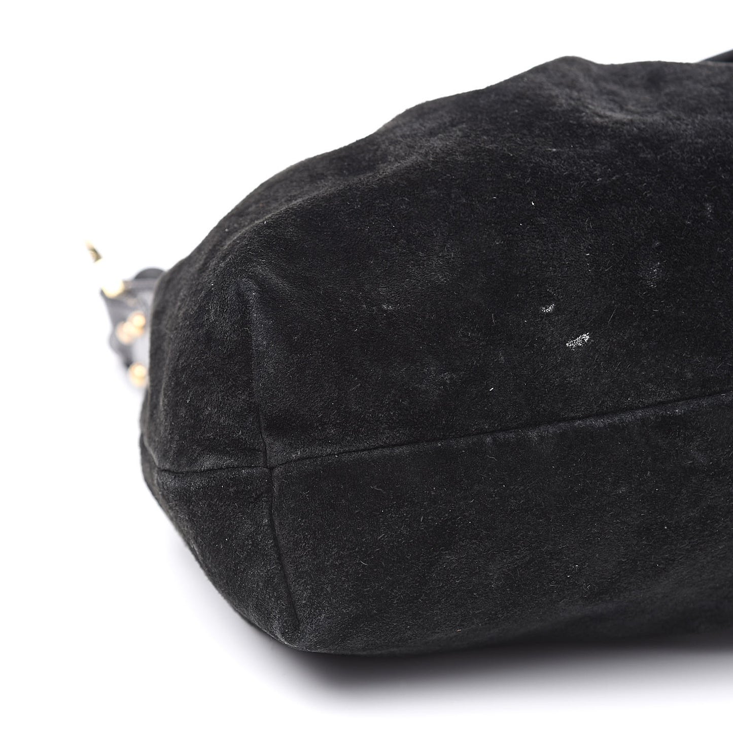 Suede Large Chef Shoulder Bag Black