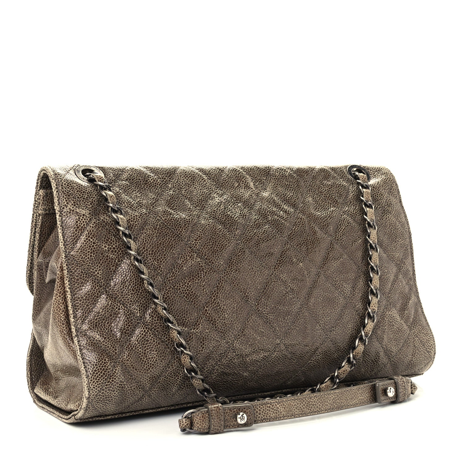 Chanel Crumpled Grained Calfskin Jumbo CC Crave Flap Beige 3 of 12
