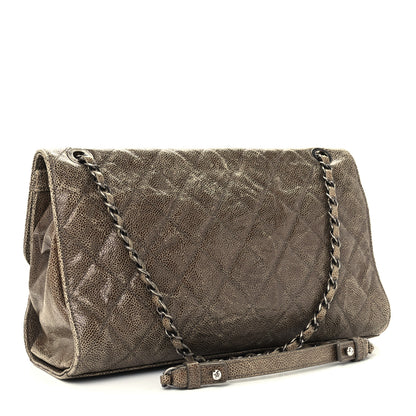 Chanel Crumpled Grained Calfskin Jumbo CC Crave Flap Beige 3 of 12