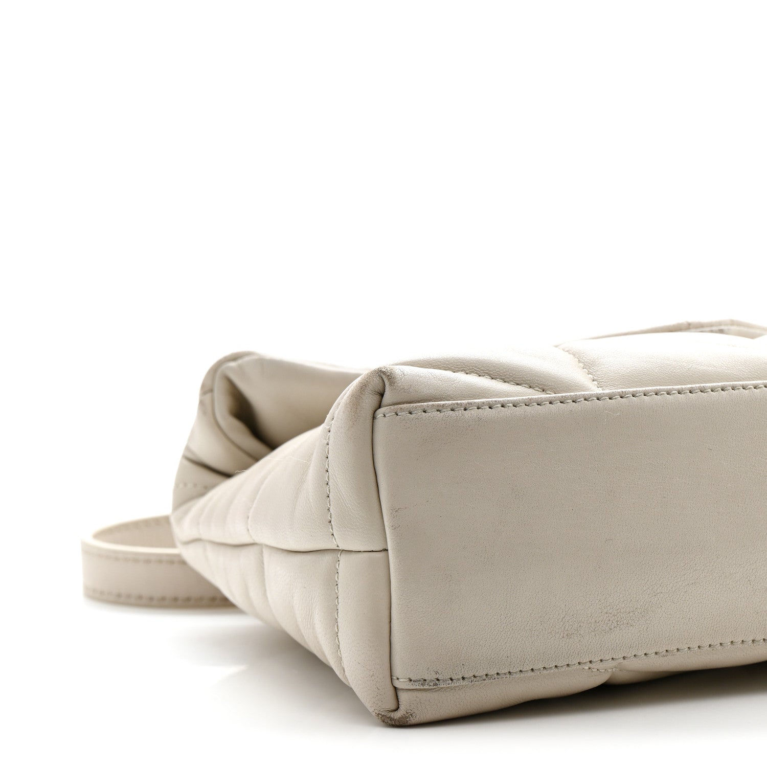 Saint Laurent Lambskin Quilted Toy Loulou Puffer Monogram Chain Satchel Crema Soft 10 of 20