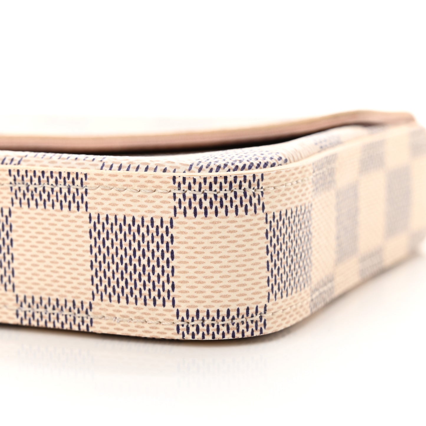 Damier Azur Pochette Felicie Chain Wallet Rose Ballerine