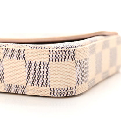Louis Vuitton Damier Azur Pochette Felicie Chain Wallet Rose Ballerine 10 of 11