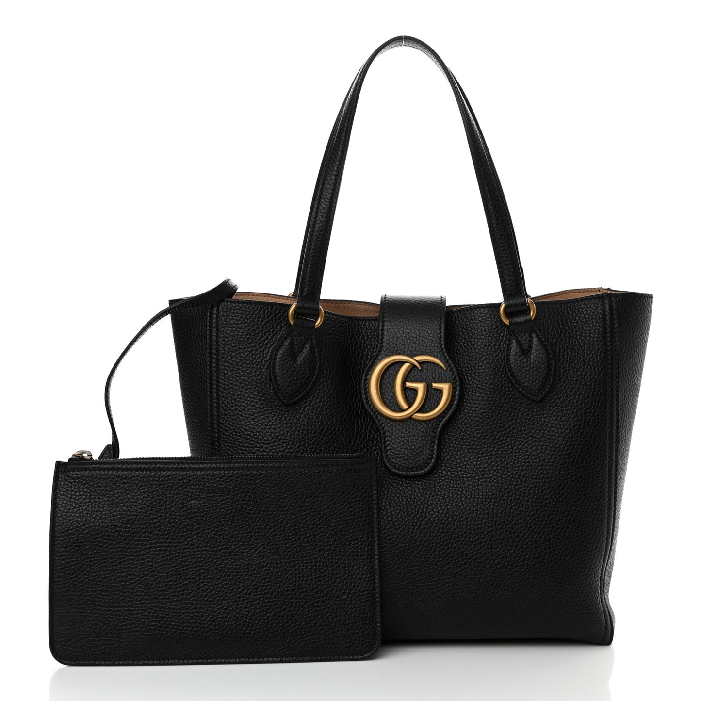 Grained Calfskin Small Dahlia Tote Black