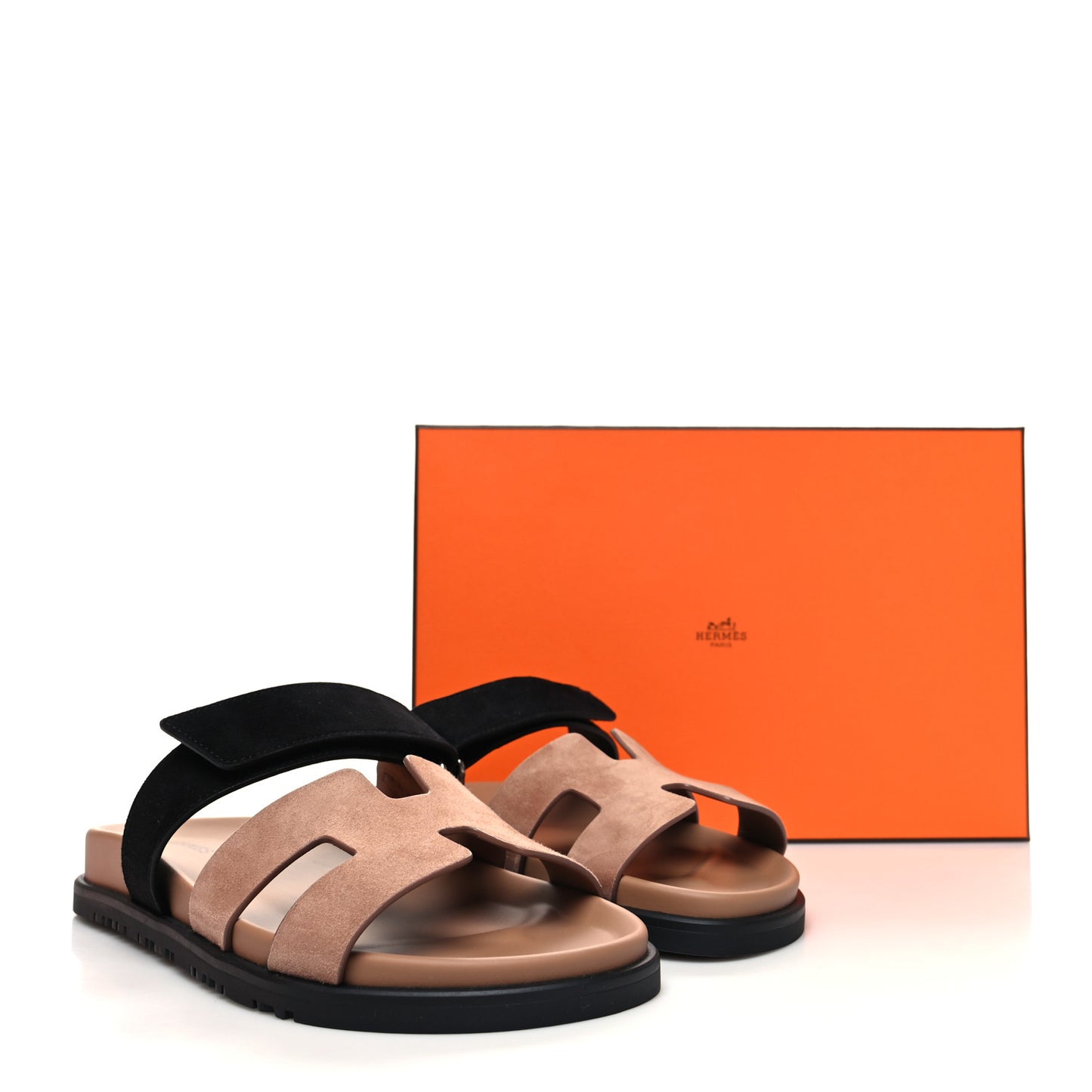 Suede Goatskin Womens Chypre Sandals 38.5 Rose Perle Black