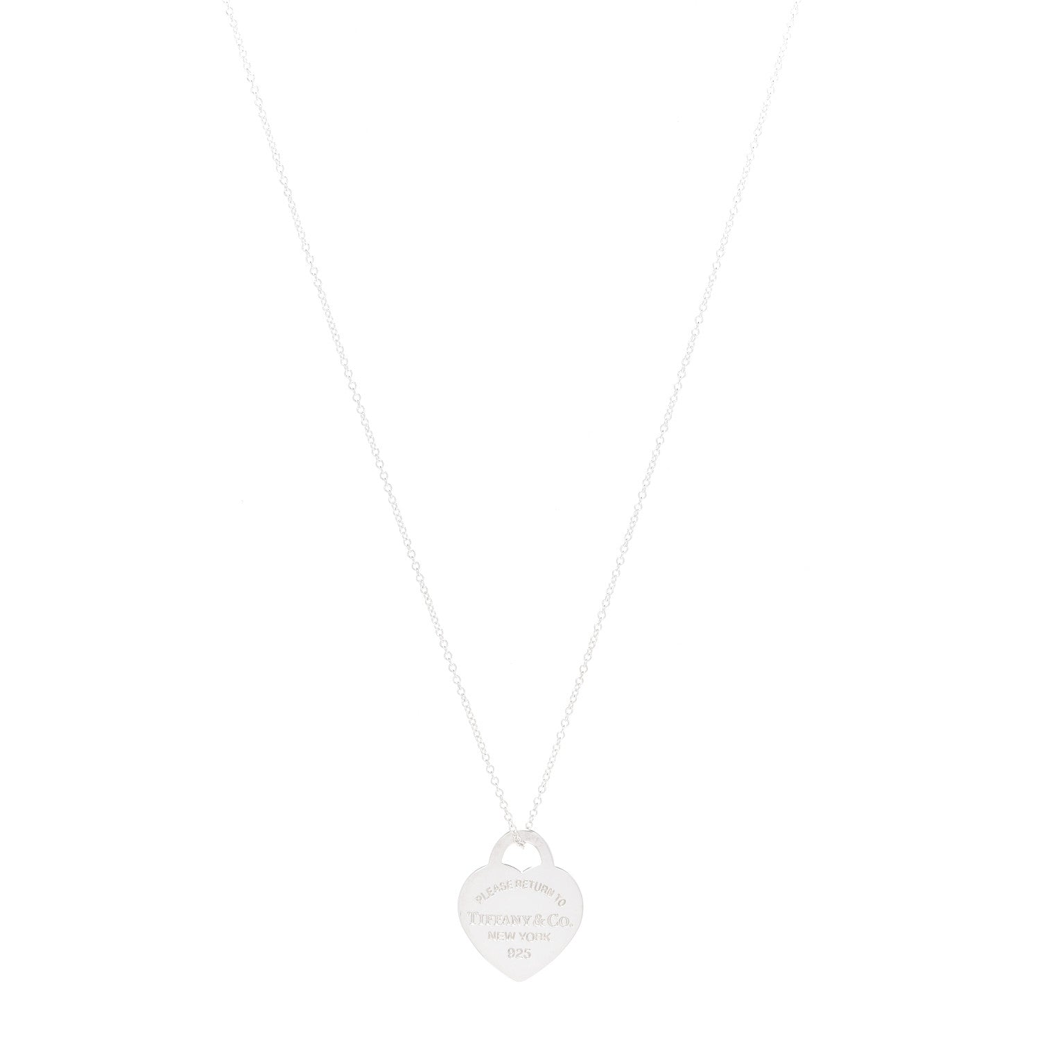 Tiffany Sterling Silver Small Return to Tiffany Heart Pendant Necklace 1 of 7