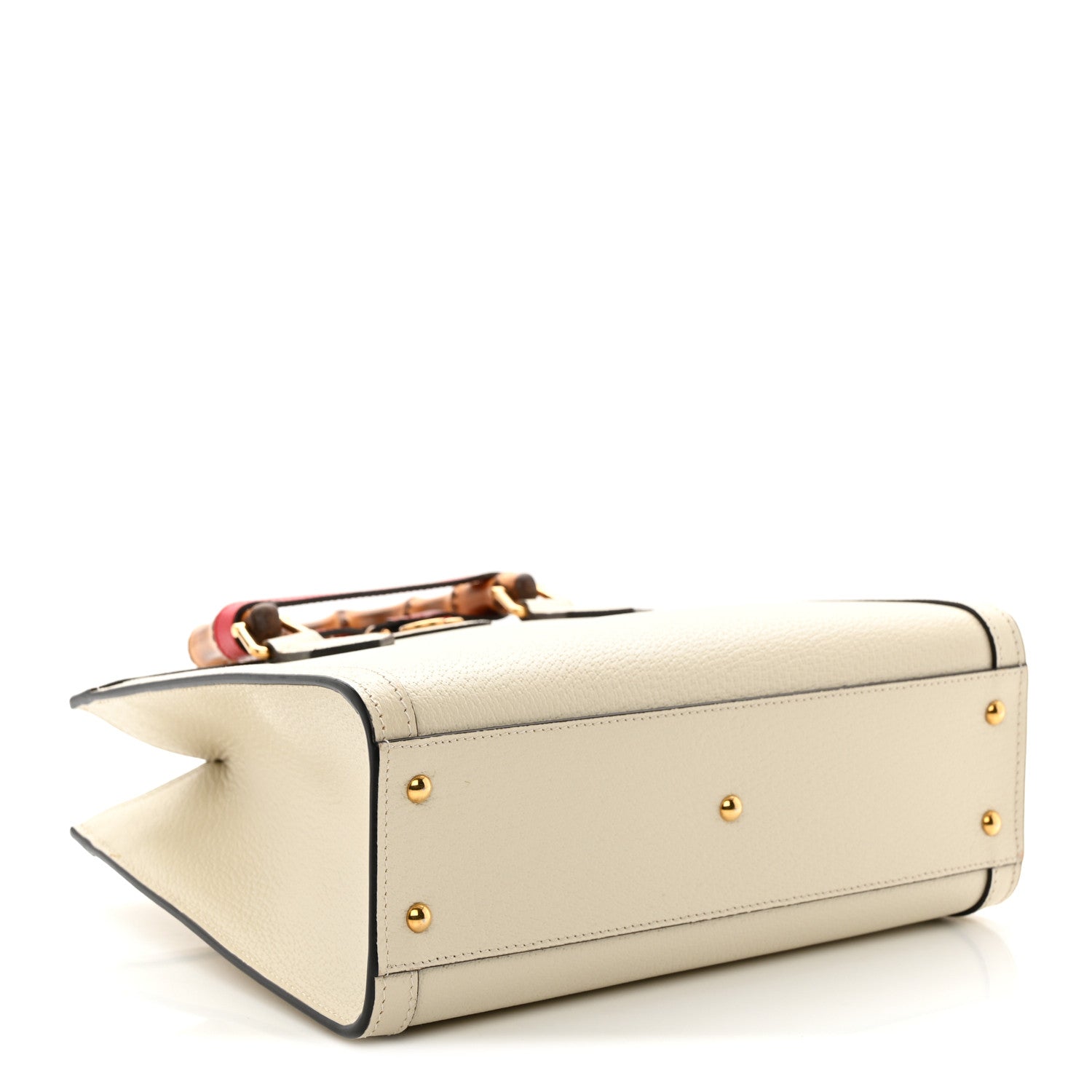 Gucci Textured Dollar Calfskin Web Small Diana Tote Bag Mystic White 4 of 10