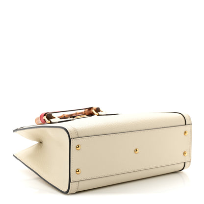 Gucci Textured Dollar Calfskin Web Small Diana Tote Bag Mystic White 4 of 10
