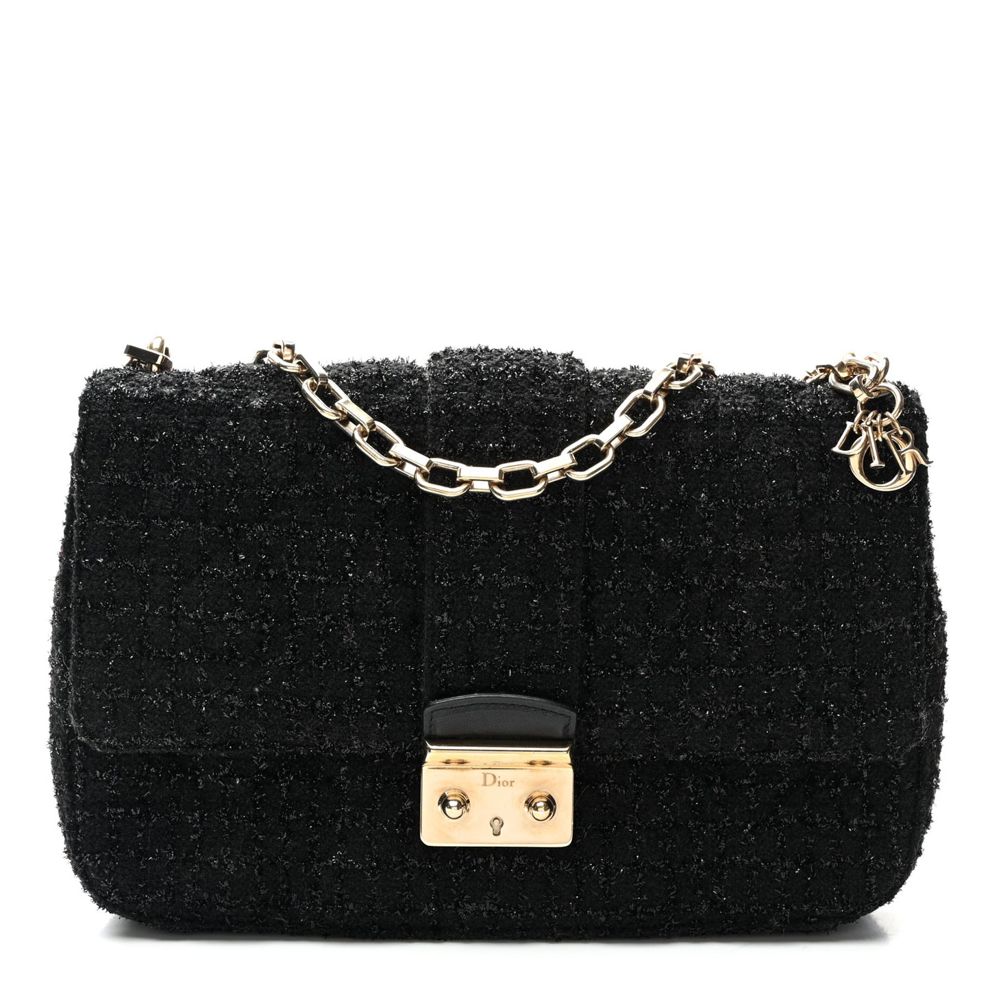 Tweed Medium Miss Dior Flap Black