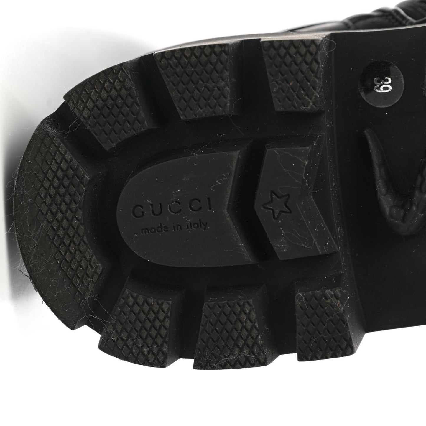 Nappa Frances GG Matelasse Platform Combat Boots 39 Black