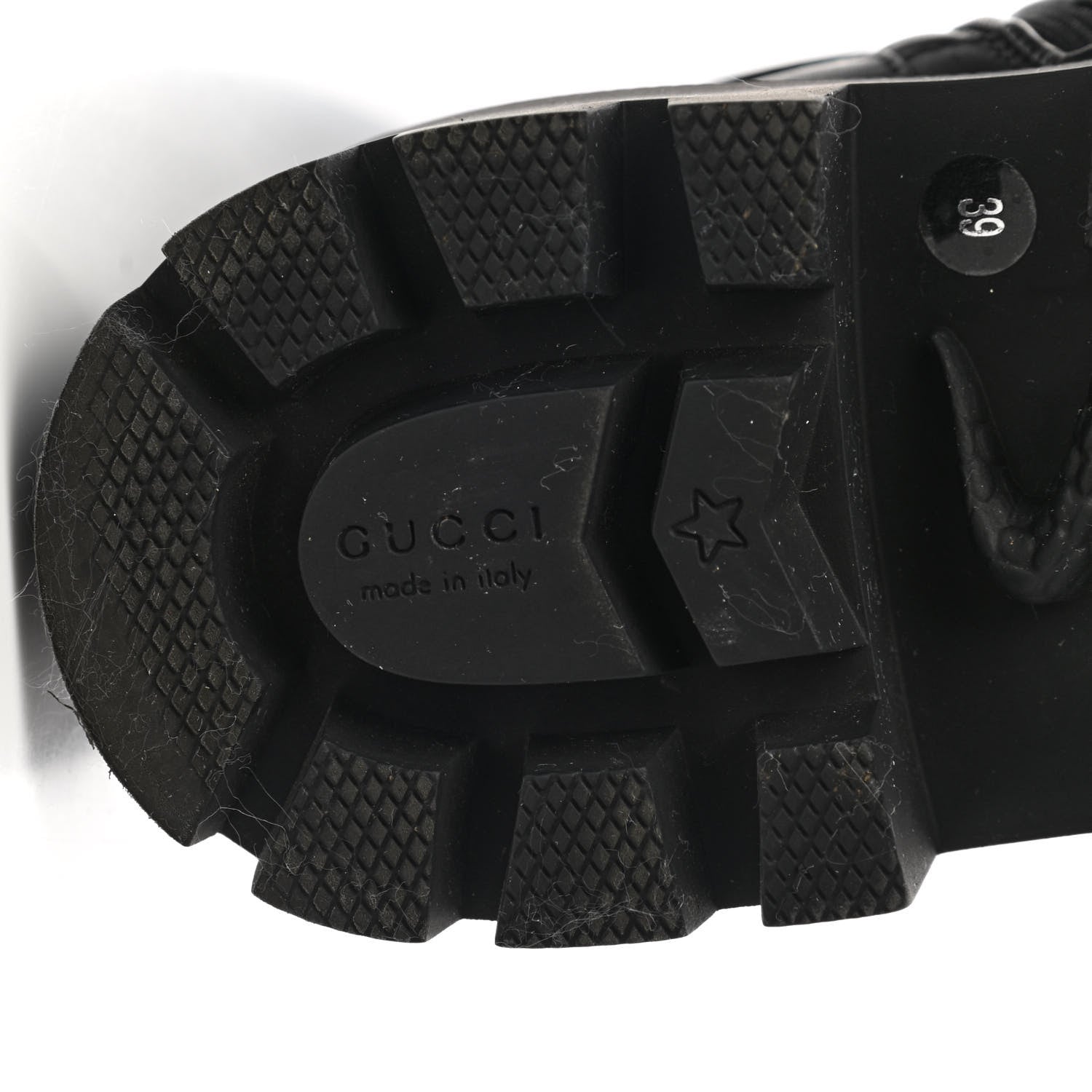 Gucci Nappa Frances GG Matelasse Platform Combat Boots 39 Black 6 of 8