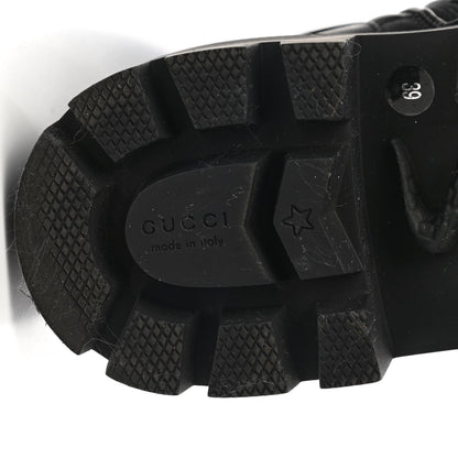 Gucci Nappa Frances GG Matelasse Platform Combat Boots 39 Black 6 of 8