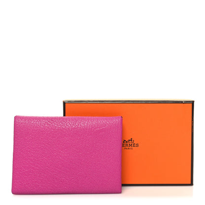 Hermes Chevre Mysore Calvi Duo Card Case Rose Pourpre 12 of 12
