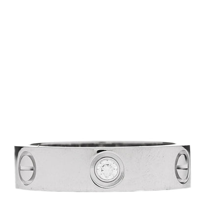 Cartier 18K White Gold 3 Diamond 5.5mm LOVE Ring 59 8.75 3 of 4