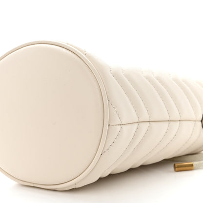 Gucci Calfskin Matelasse Mini GG Marmont 2.0 Bucket Bag White 10 of 10
