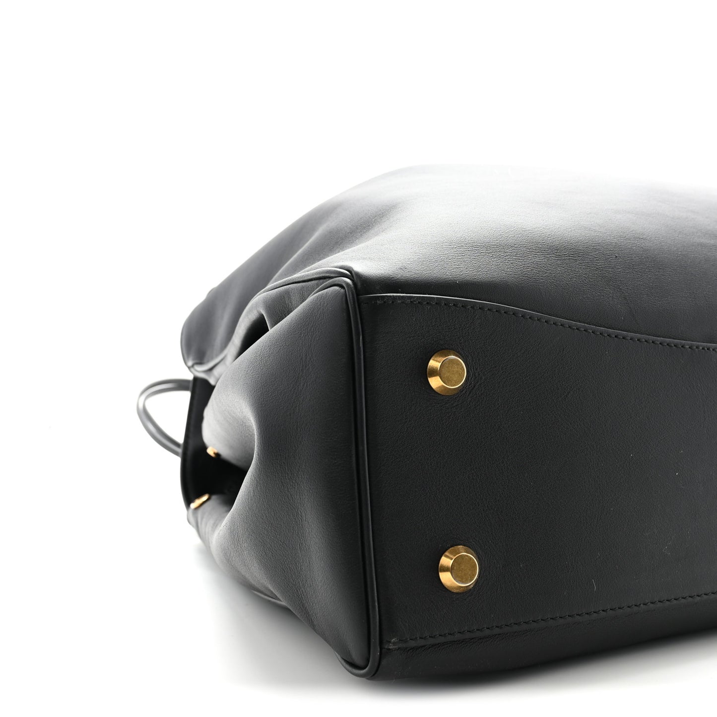 Smooth Calfskin Large Rodeo Top Handle Handbag Black