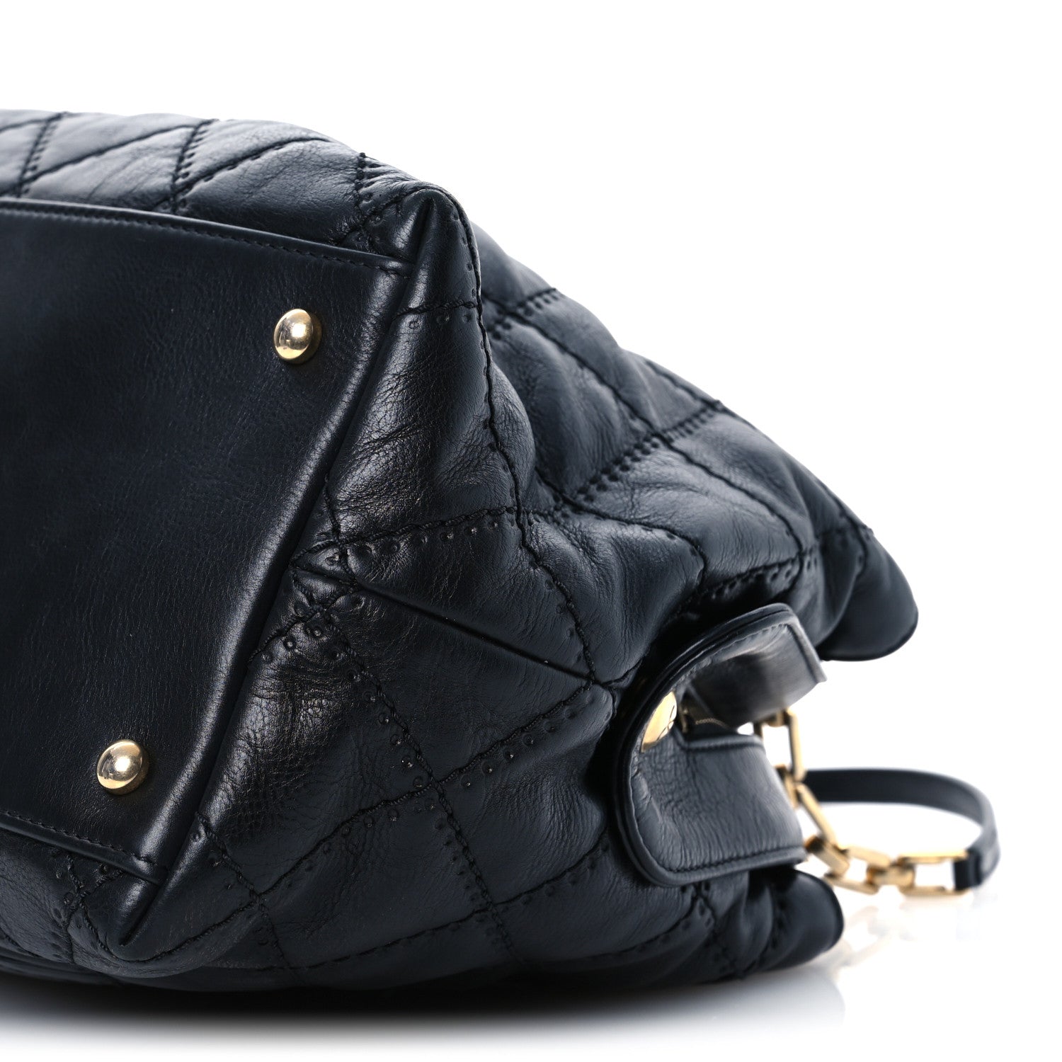 Chanel Calfskin Stitched Medium Retro Chain Tote Black 9 of 12