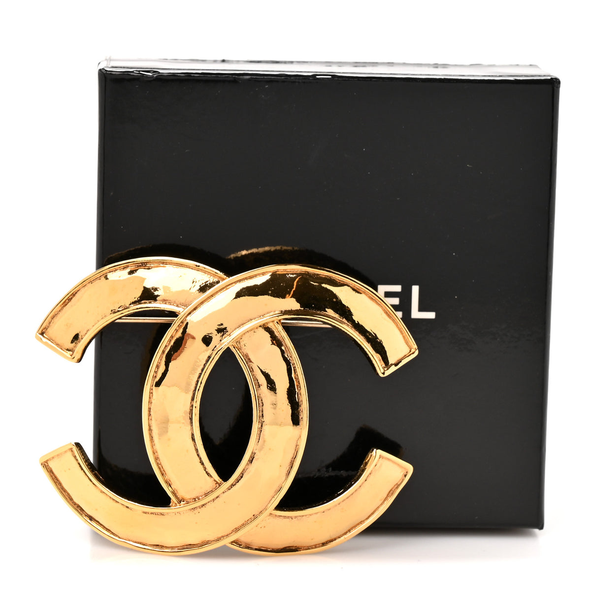 Metal CC Brooch Gold