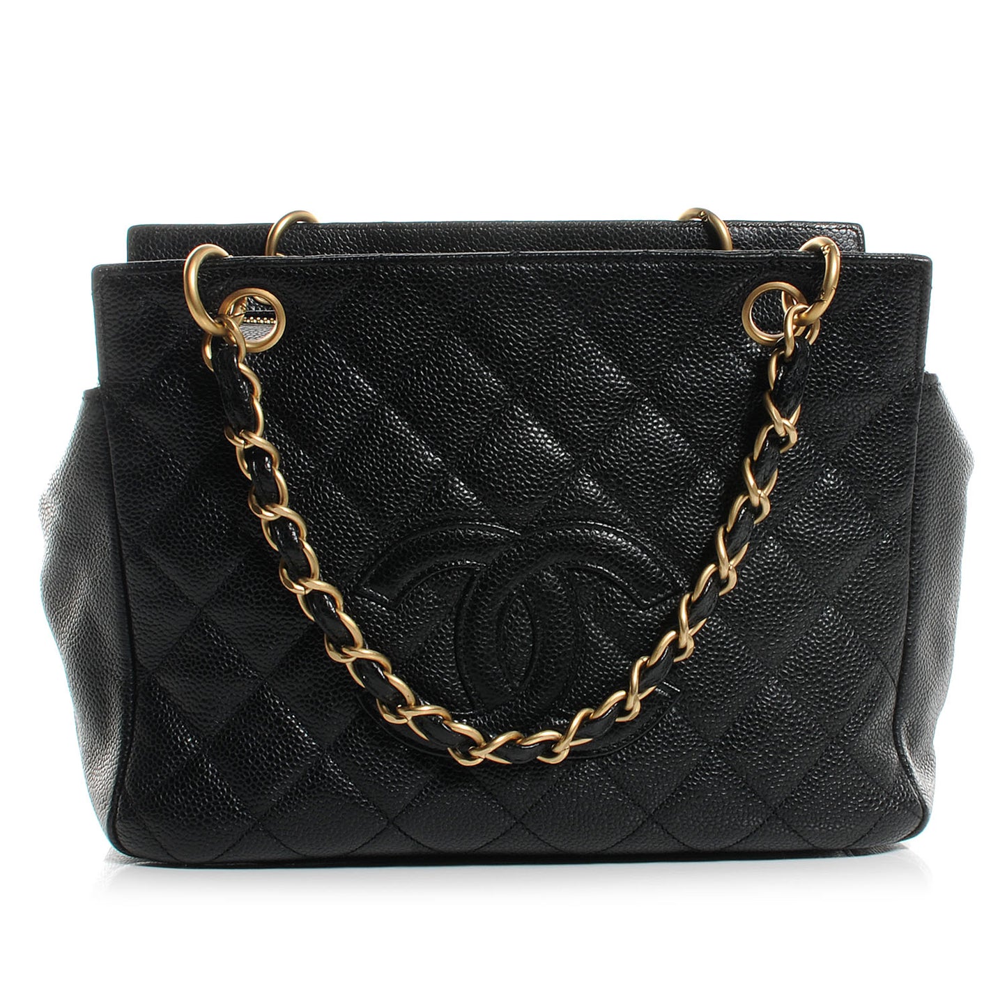 Caviar Quilted Petit Timeless Tote PTT Black