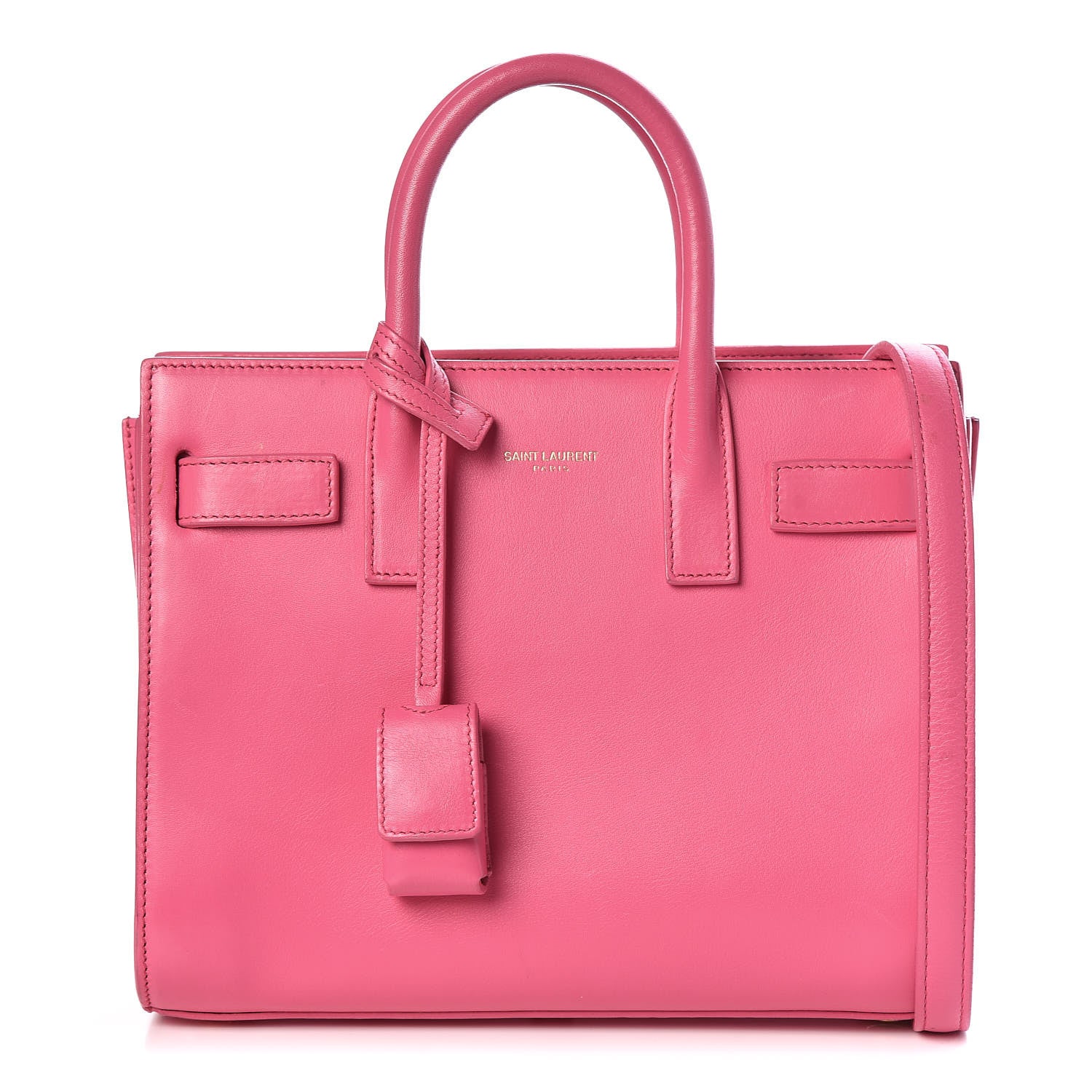 Saint Laurent Calfskin Nano Sac De Jour Lipstick Fuchsia 1 of 9