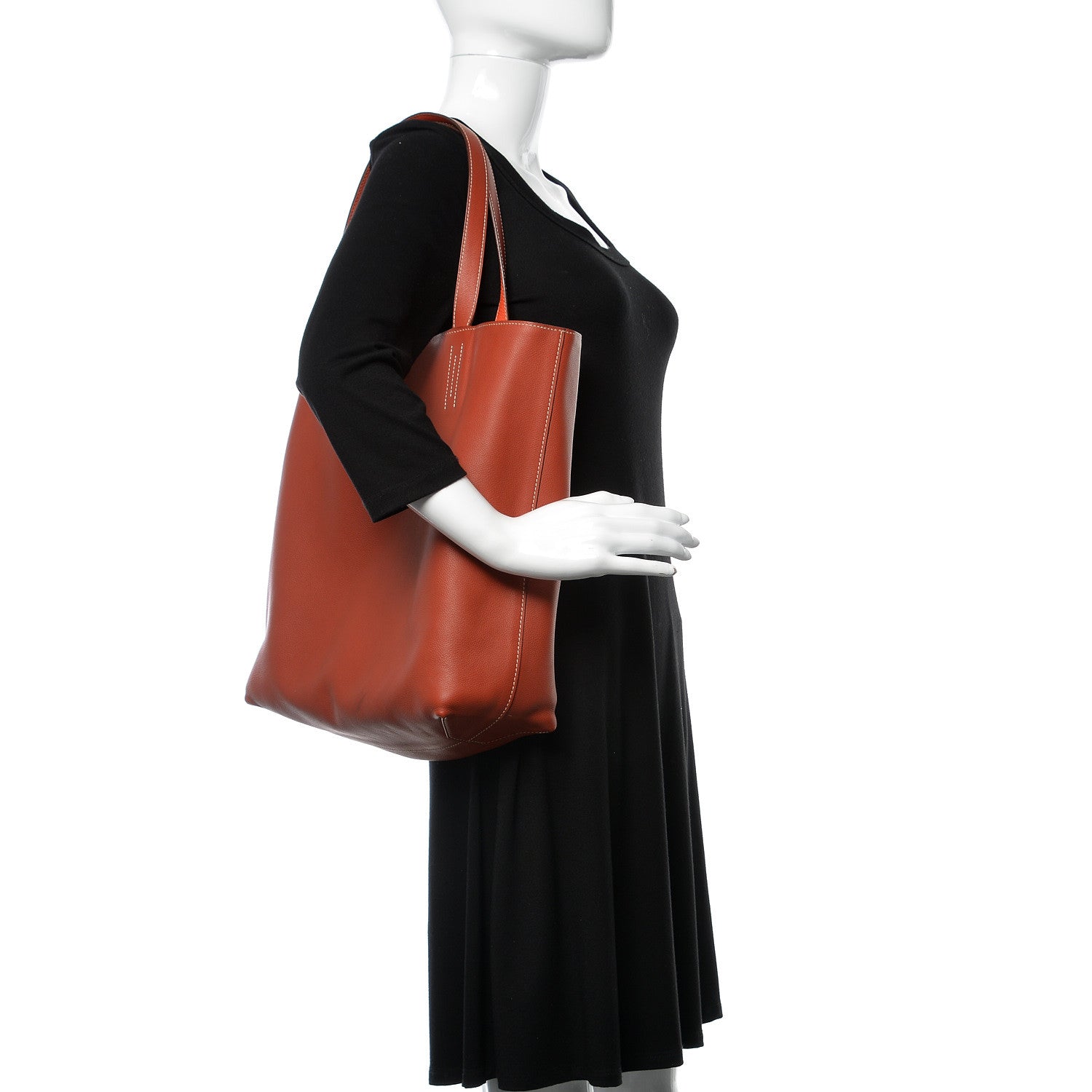 Hermes Veau Sikkim Taurillon Clemence Double Sens 45 Reversible Tote Rubis Bougainvillea 3 of 17