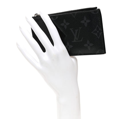 Louis Vuitton Monogram Eclipse Taiga Coin Card Holder 2 of 6