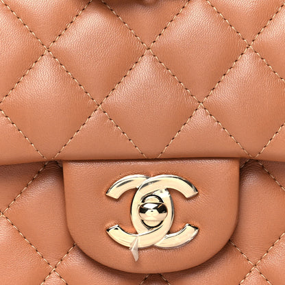 Chanel Lambskin Quilted Mini Rectangular Flap Brown 7 of 10