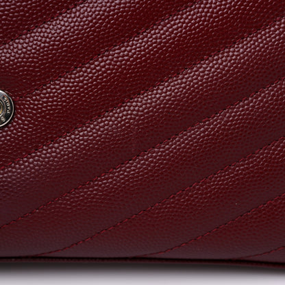 Saint Laurent Grain De Poudre Matelasse Chevron Monogram Chain Wallet Palissandre 10 of 14
