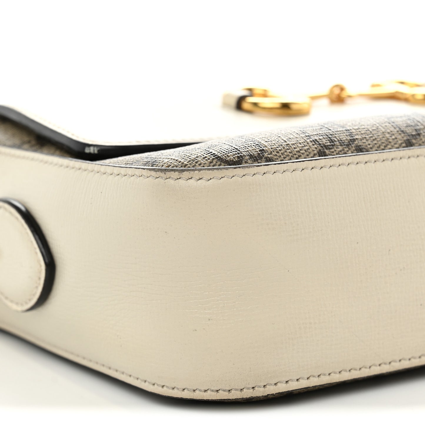 GG Supreme Monogram Small Horsebit 1955 Shoulder Bag Beige Mystic White