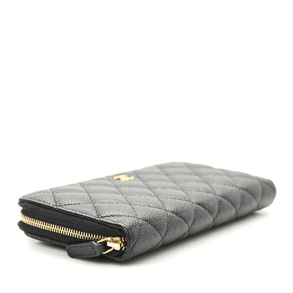 Chanel Caviar Quilted Large Gusset Zip Around Wallet Black 4 of 9