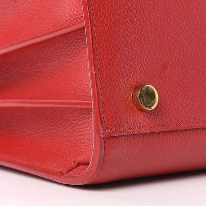 Saint Laurent Grained Calfskin Sac De Jour Lipstick Red 13 of 24