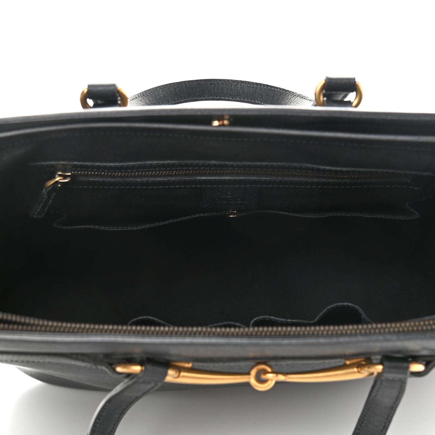 Textured Calfskin Large Bright Bit Tote Black