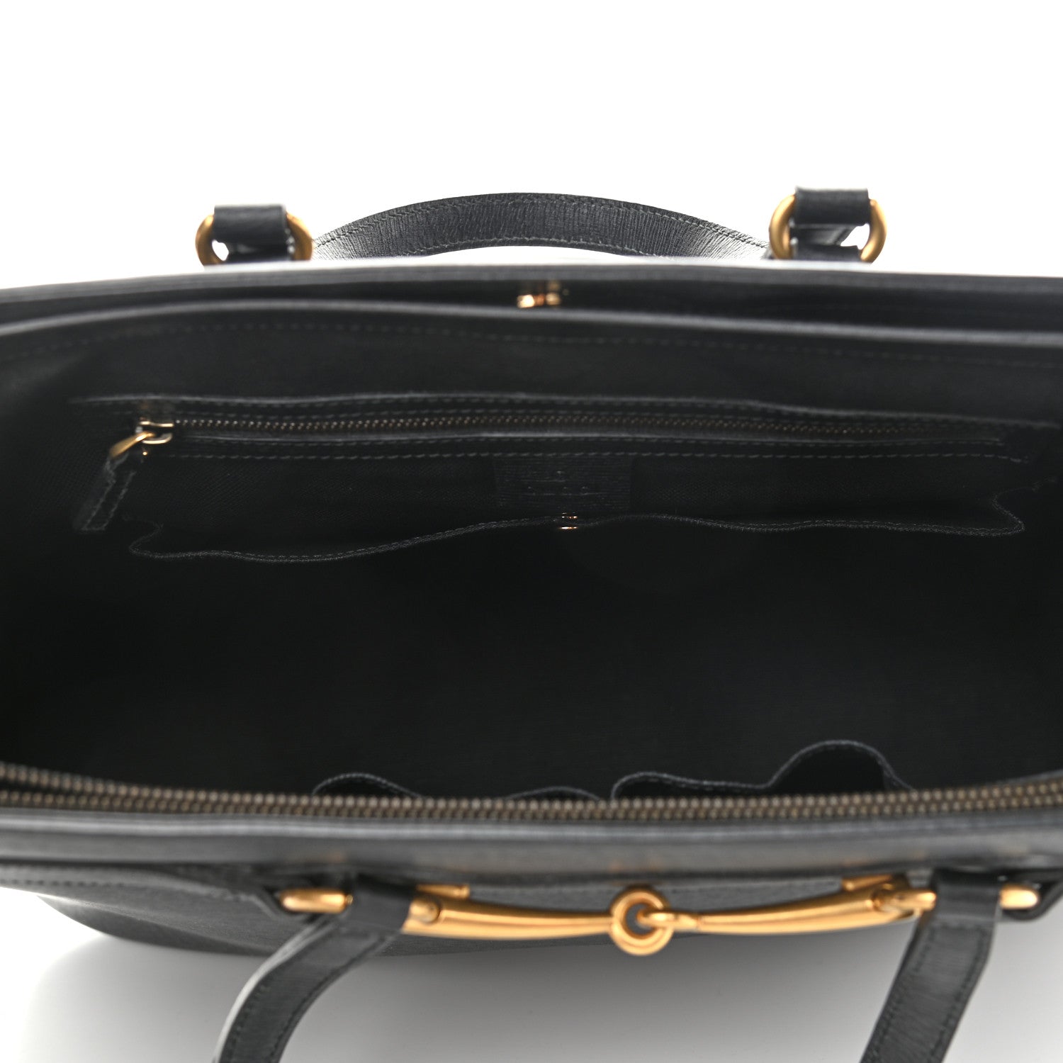 Gucci Textured Calfskin Large Bright Bit Tote Black 5 of 12