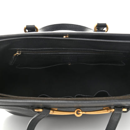 Gucci Textured Calfskin Large Bright Bit Tote Black 5 of 12