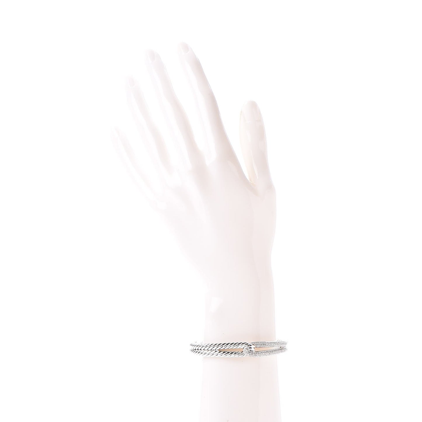 Sterling Silver Diamond Pave 10mm Single Loop Labyrinth Bracelet