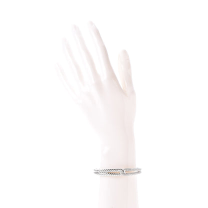 David Yurman Sterling Silver Diamond Pave 10mm Single Loop Labyrinth Bracelet 2 of 5