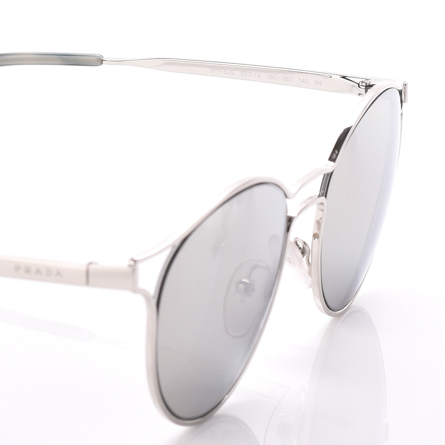 Prada Mirrored Cinema Sunglasses SPR 62S Silver 6 of 8
