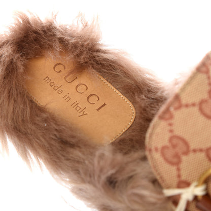 Gucci GG Monogram Fur Mens Princetown Slippers 10 Beige Ruggine Rust 6 of 10