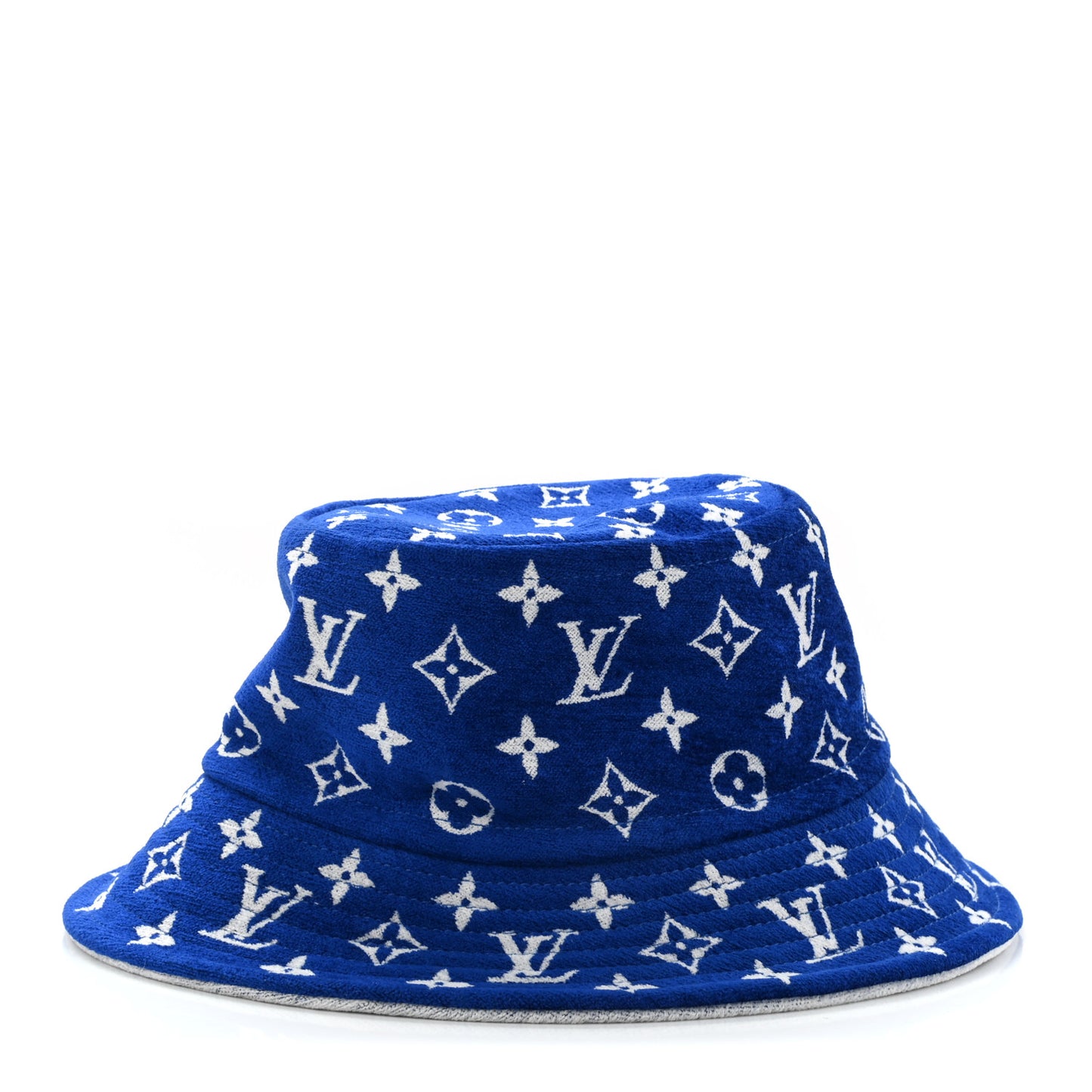 Jacquard Velvet Monogram Match Bucket Hat M White Blue