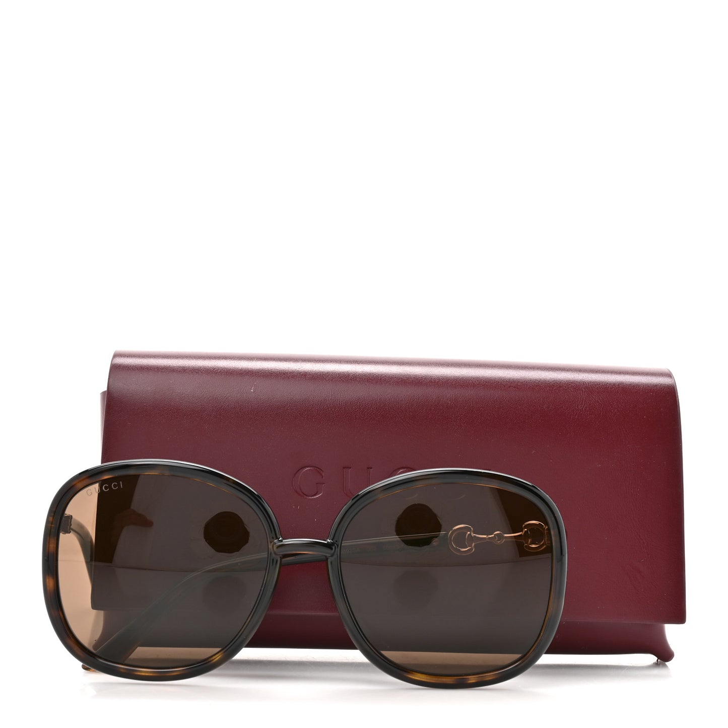 Horsebit Square Frame Sunglasses GG0892SA Tortoise