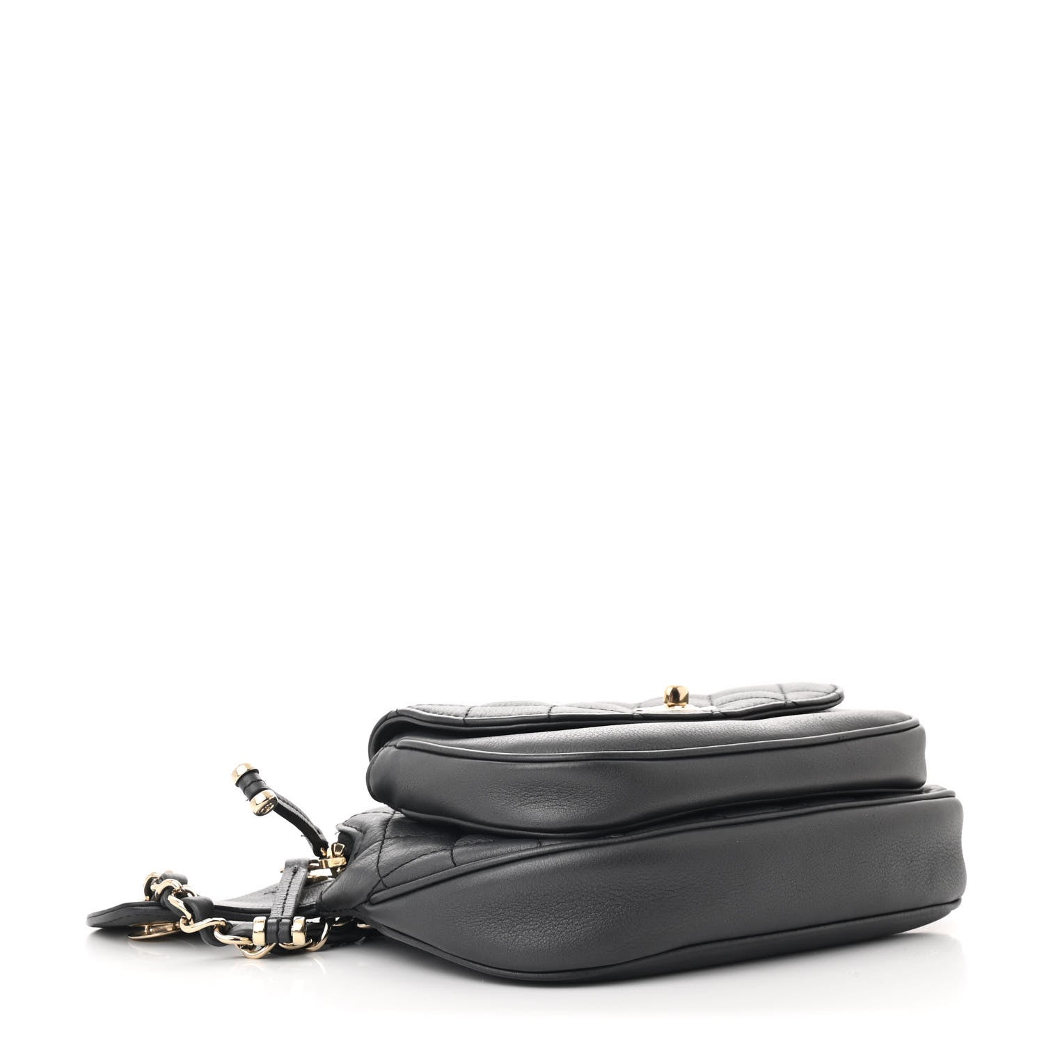 Chanel Calfskin Flap Chain Waist Bag Black 4 of 11