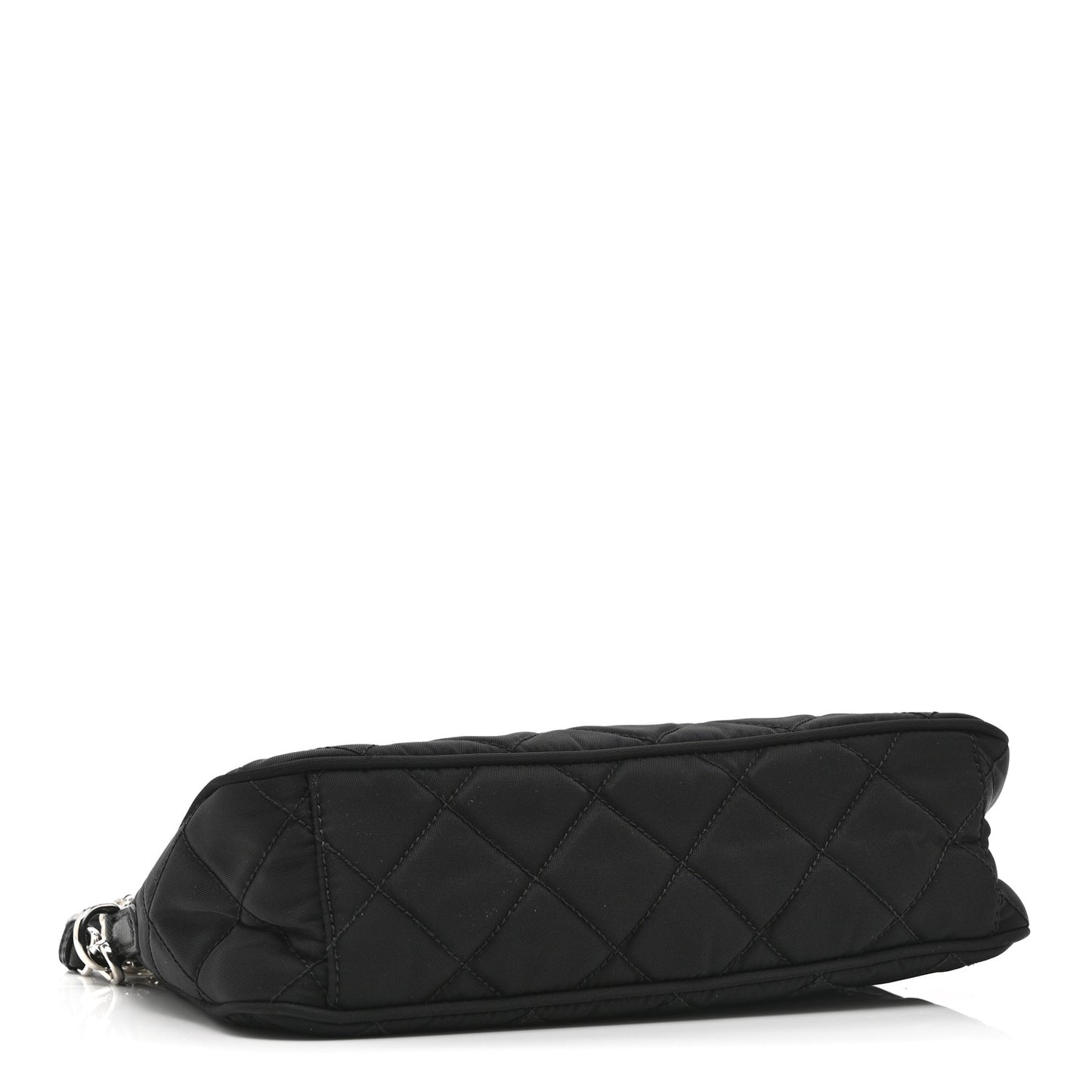 Nylon Tessuto Impuntu Quilted Crossbody Bag Black