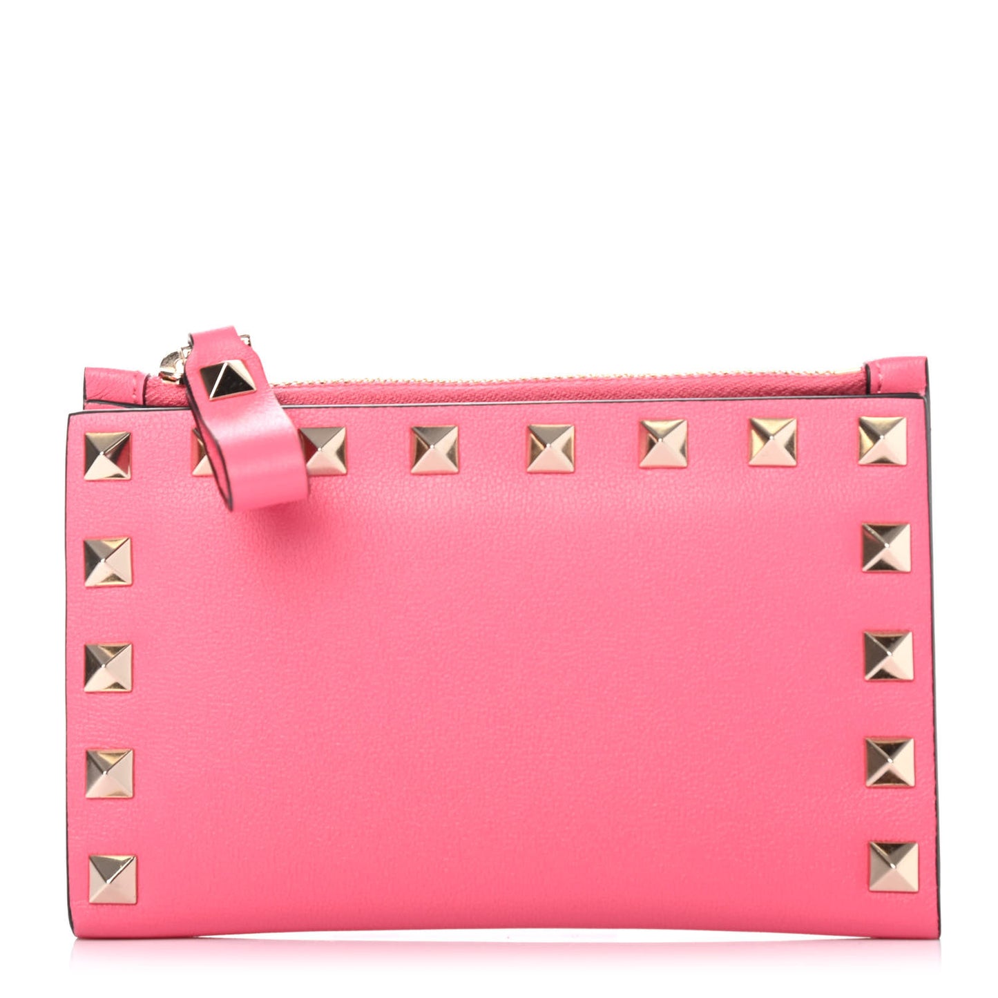 Vitello Rockstud Coin Case Card Holder Shadow Pink