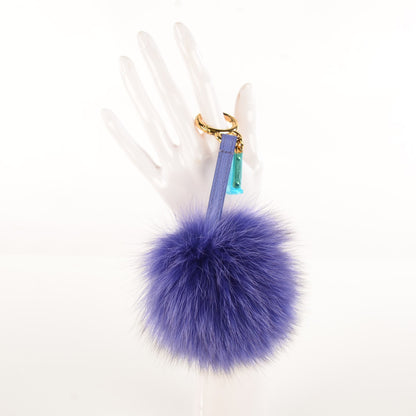 Fendi Fox Fur Pom Pom Bag Charm Berry 2 of 7