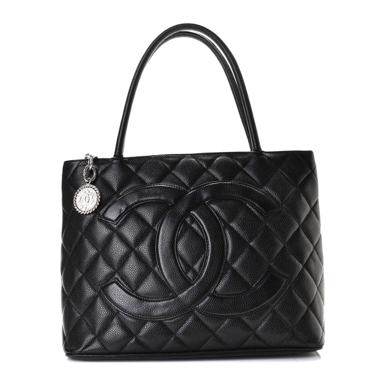 Caviar Quilted Medallion Tote Black