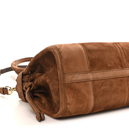 Prada Suede Triangle Medium Bonnie Shoulder Bag Cacao 7 of 9