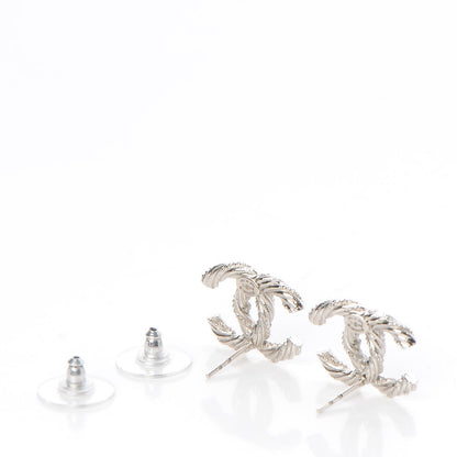 Chanel Crystal CC Twisted Earrings Silver 3 of 5