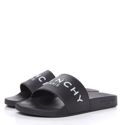 Givenchy Rubber Logo Womens Pool Slide Sandals 36 Black 3 of 9