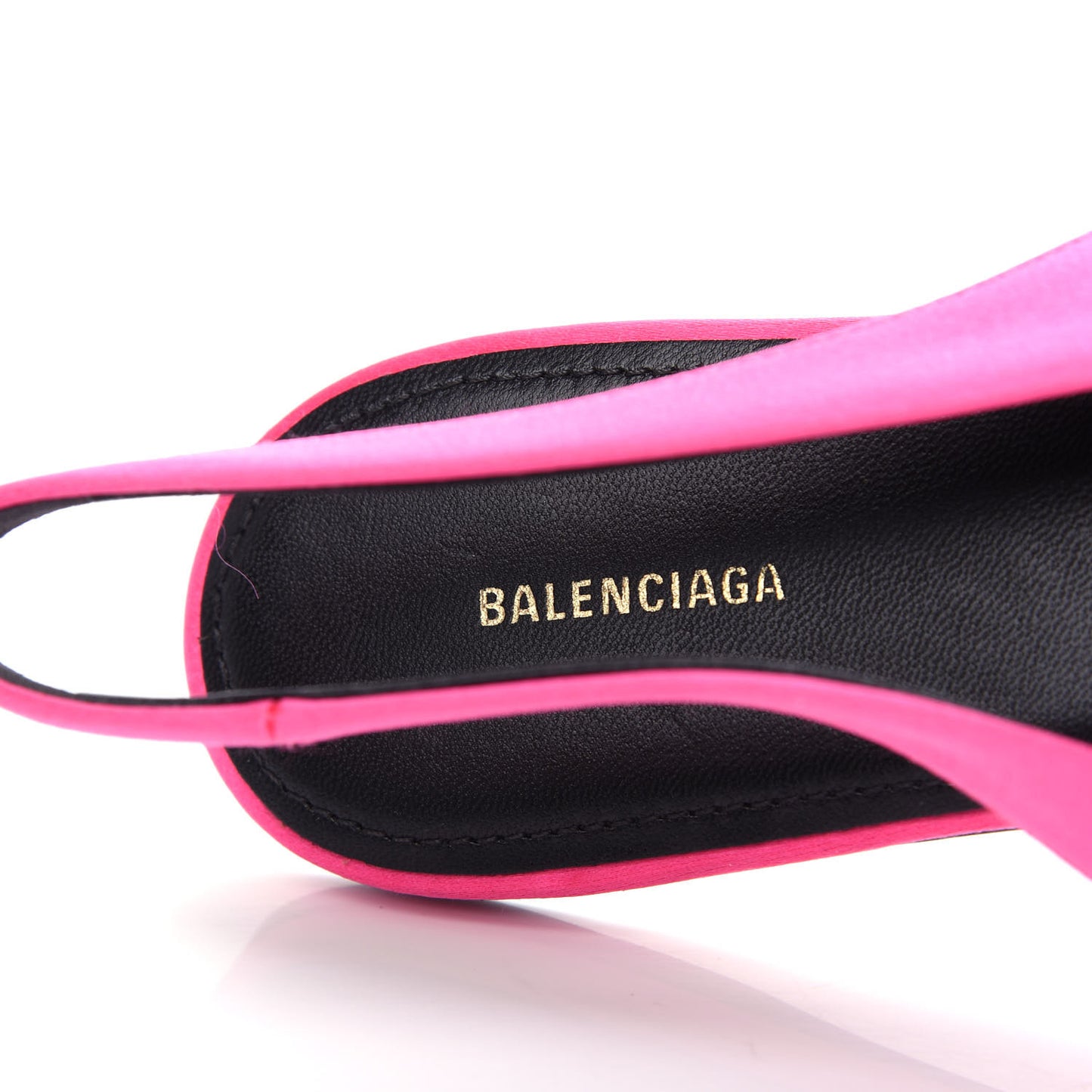 Satin BB Knife Pointy Toe Slingback Flats 39 Neon Pink
