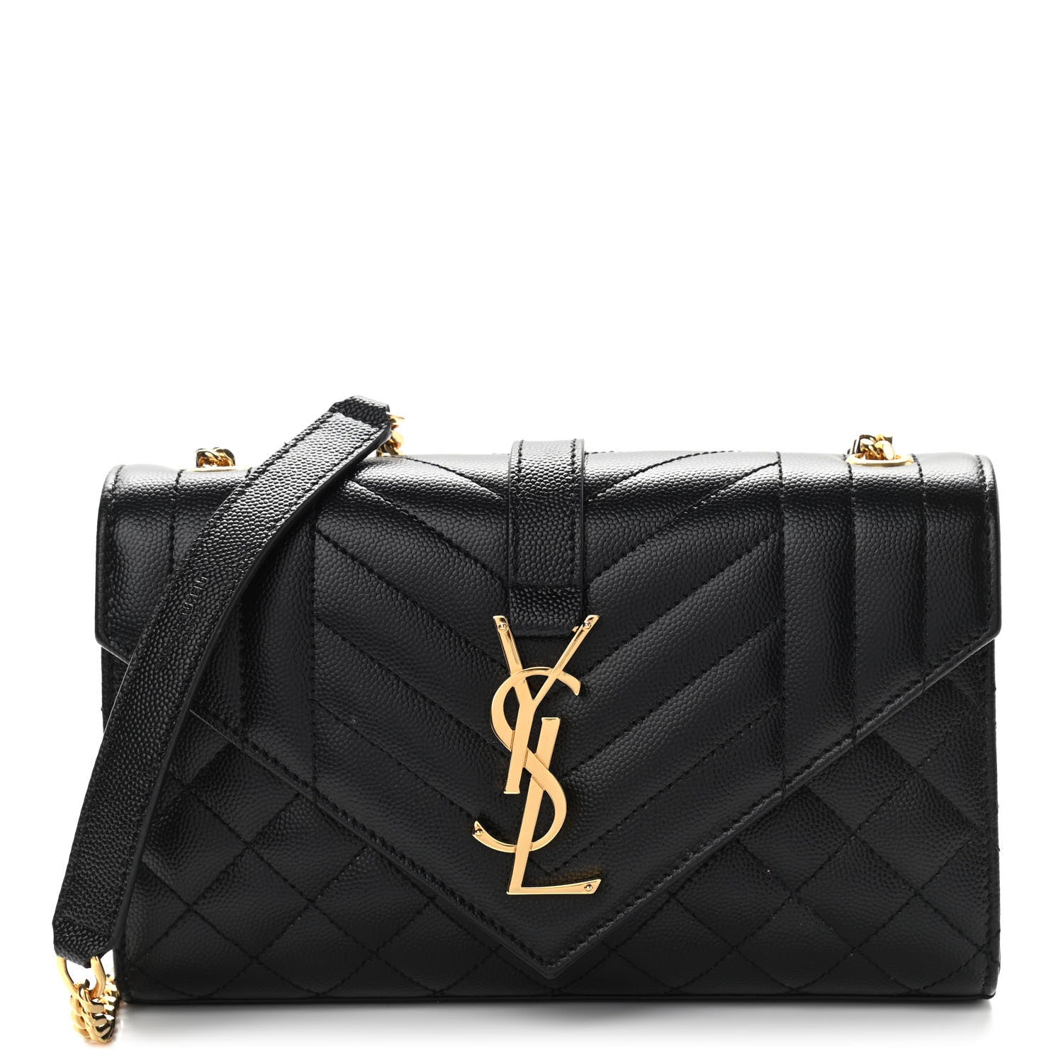 Saint Laurent Grain De Poudre Textured Mixed Matelasse Triquilt Small Monogram Satchel Black 1 of 9