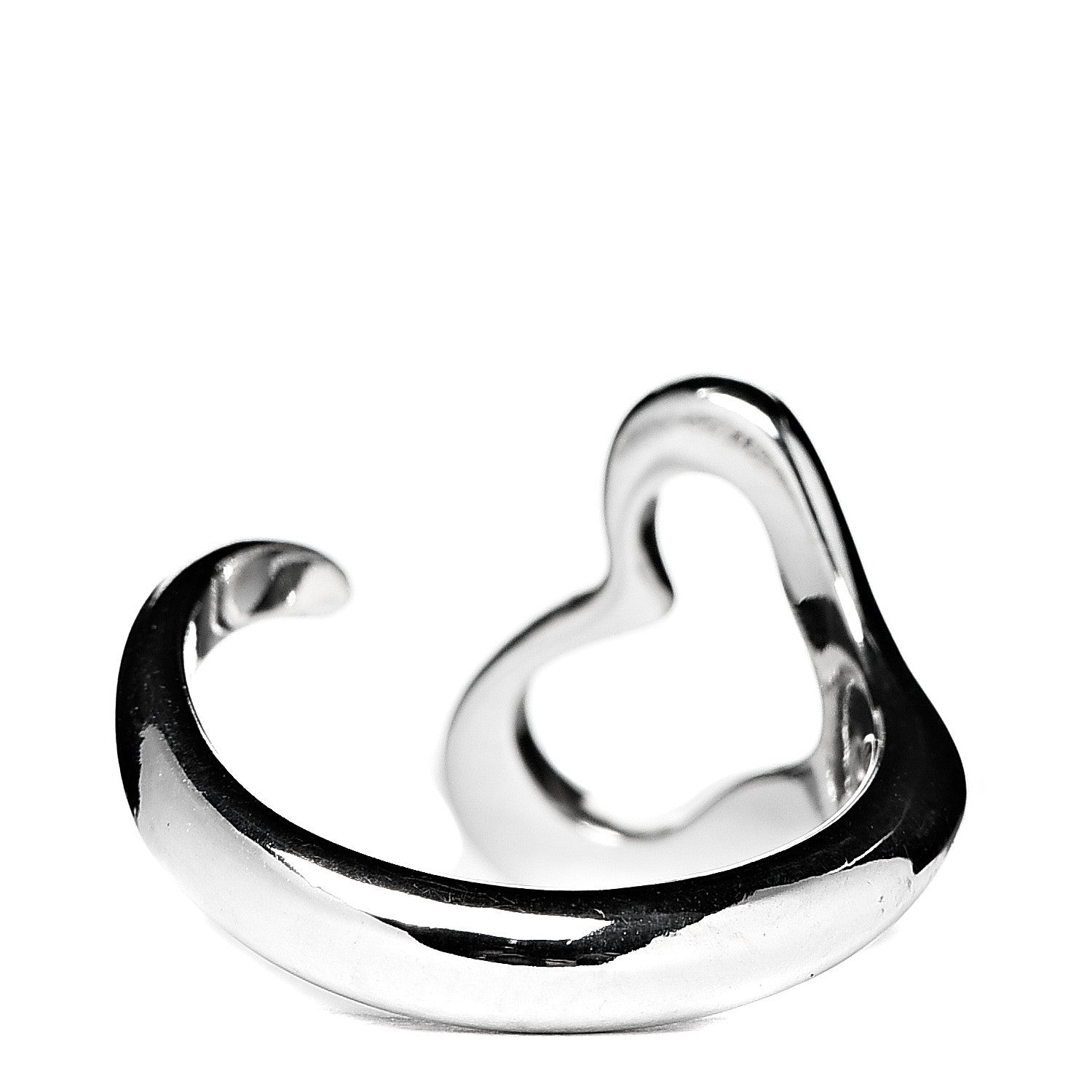 Tiffany Sterling Silver Elsa Peretti Open Heart Ring 50 5.5 2 of 3